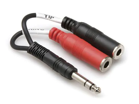 YPP-117 1/4" TRS to Dual 1/4 TSF Y Stereo Breakout