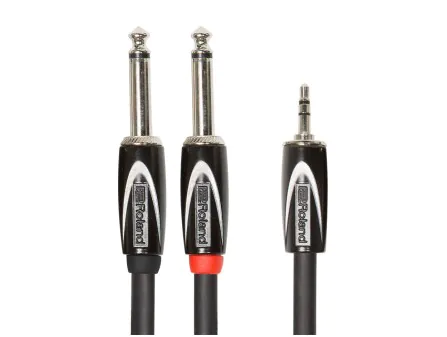 Roland RCC-00-3528 3.5mm TRS to Dual TS Cable Roland RCC-00-3528 3.5mm TRS to Dual TS Cable