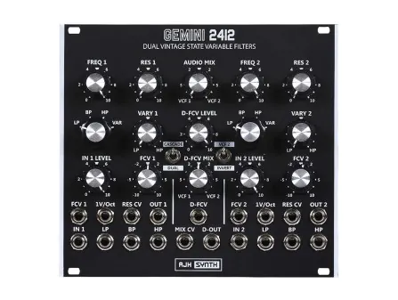 AJH Synth Gemini 2412 Eurorack Filter (Black) AJH Synth Gemini 2412 Eurorack Filter (Black)