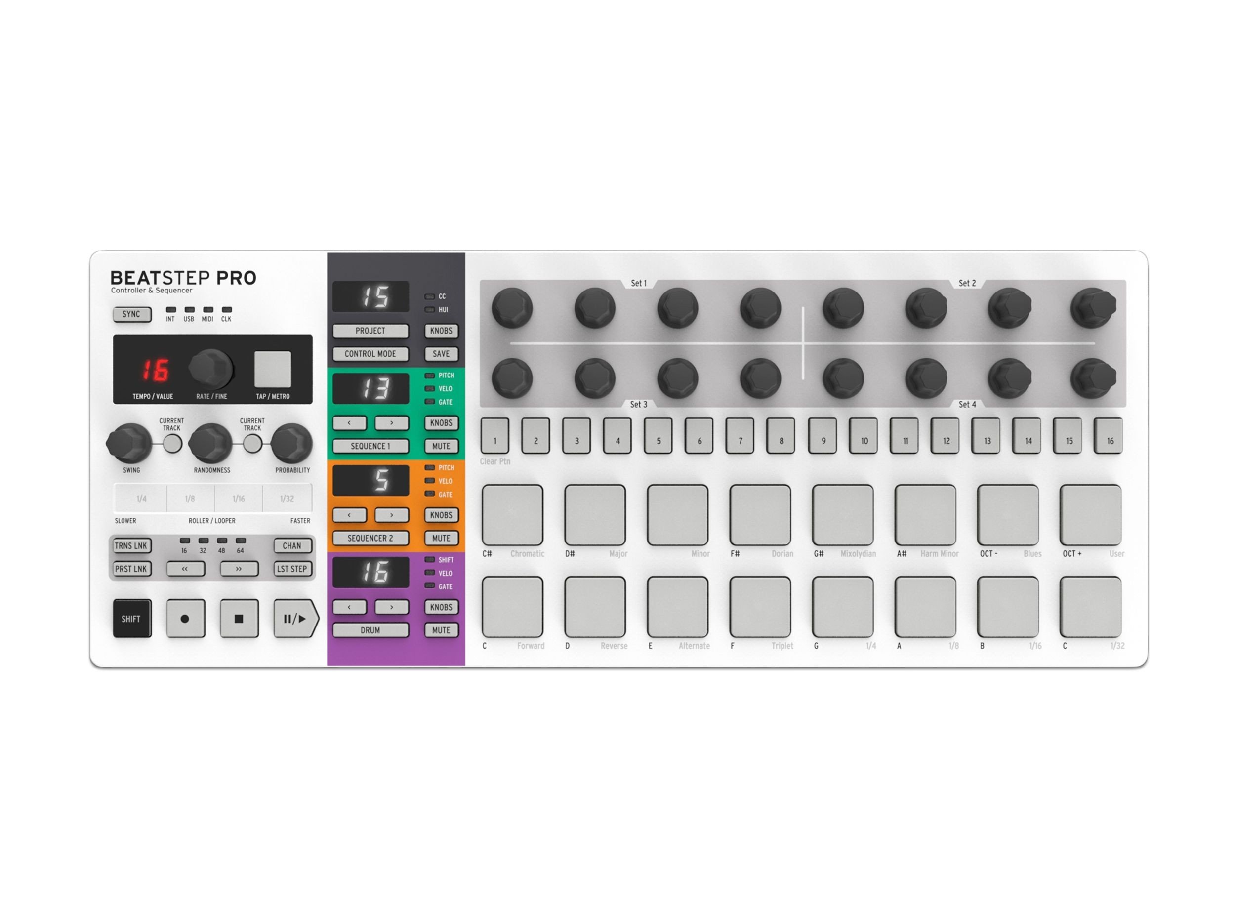 Arturia - Keystep Pro - All-in-One Performance MIDI Controller, Sequencer  and Arpeggiator - 4 Polyphonic Sequencer Tracks, 24-Part Drum Sequencer