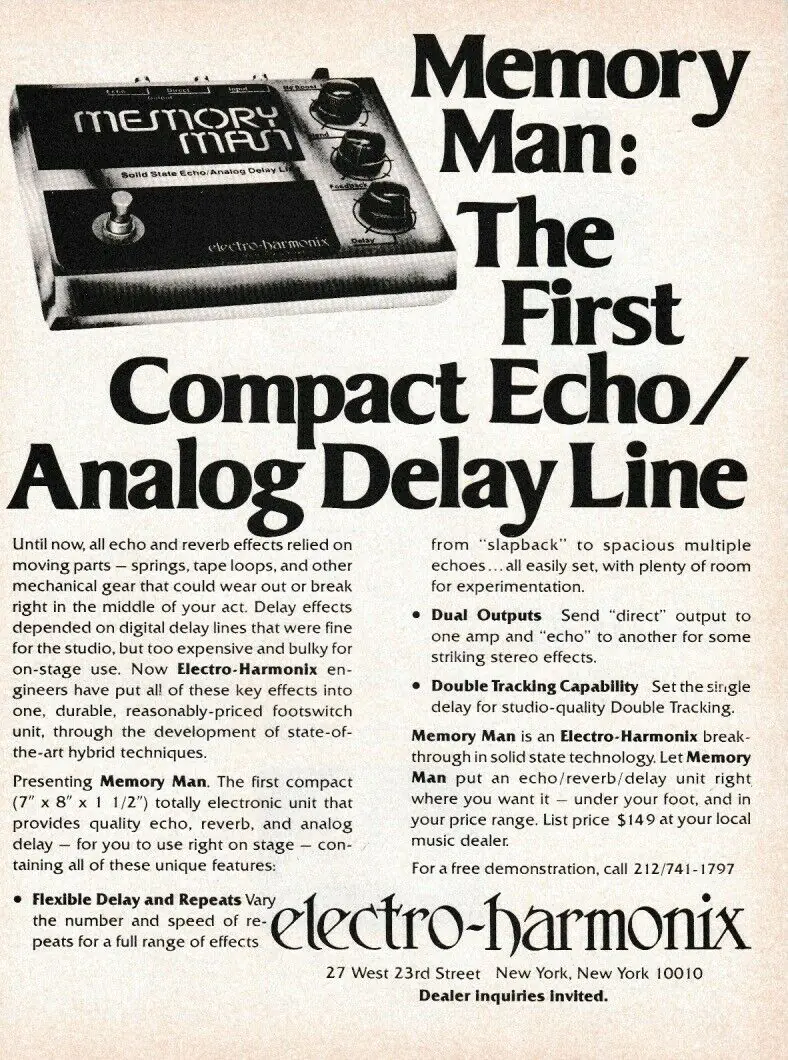 ギター Digital Delay 16second delay inspire Echoes In Time: Electro-Harmonix 16 Second Digital Delay