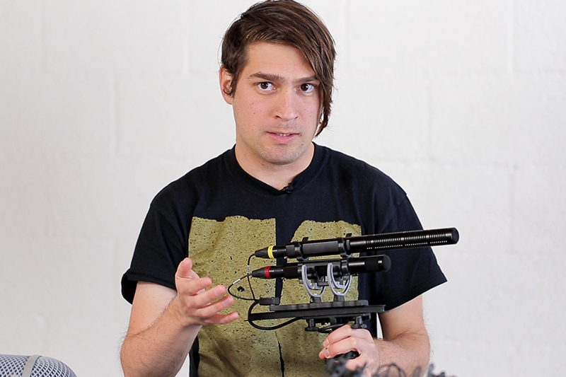 Ian Wellman with a shotgun-based M/S array