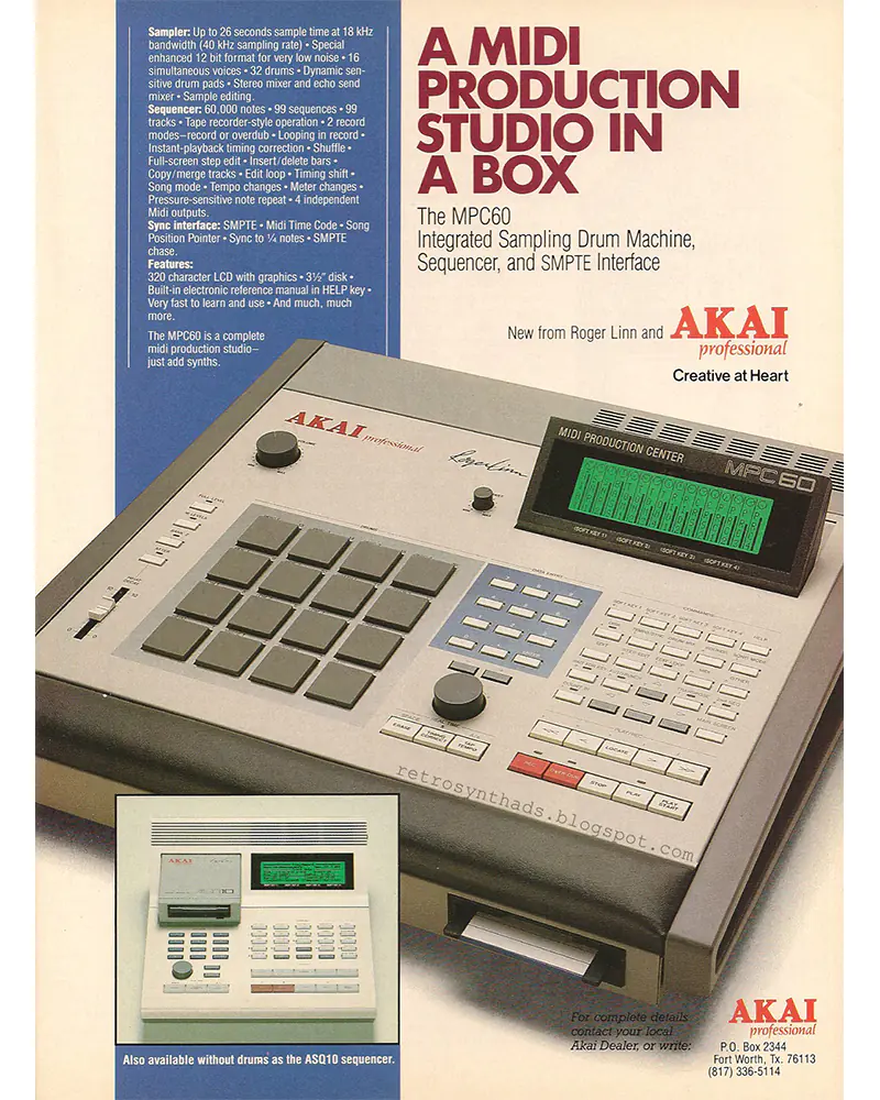 Early ad for the Akai MPC