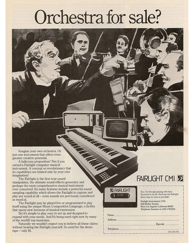Ad for the Fairlight CMI