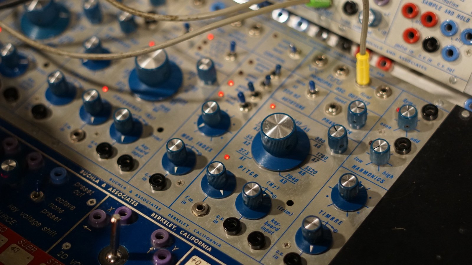 An original vintage Buchla 259 Programmable Complex Waveform Generator in the University of Victoria 200 Series System