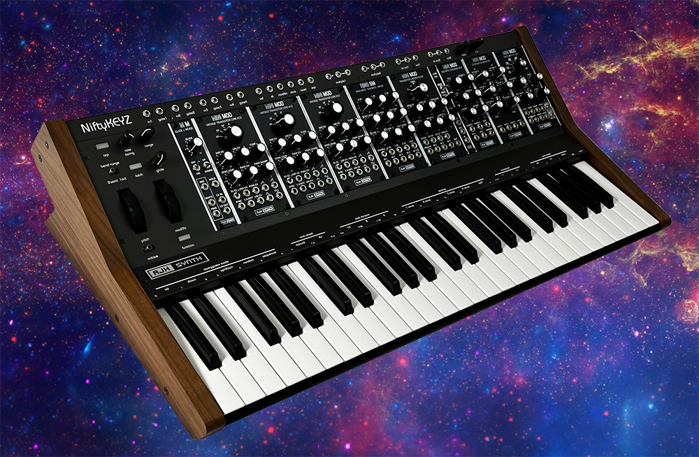 The AJH Minimod Keyz, an expanded modular adaptation of the Minimoog's concepts.