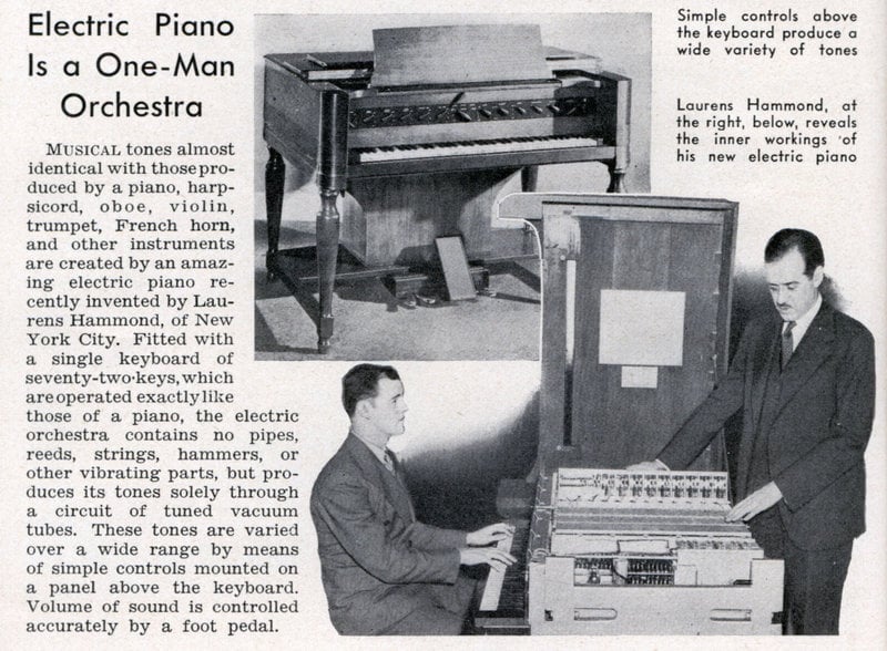 An advertisement for the Hammond Novachord