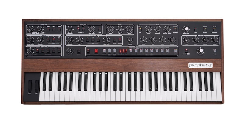 Modern reissue of Sequential's Prophet-5 polyphonic synthesizer