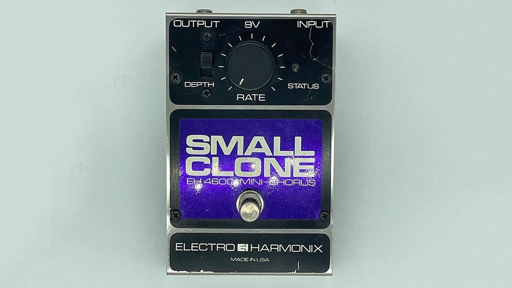A vintage Electro-Harmonix small clone. Image via pedal maker Catalinbread's website, in their dedicated article about the history and functionality of the Small Clone.