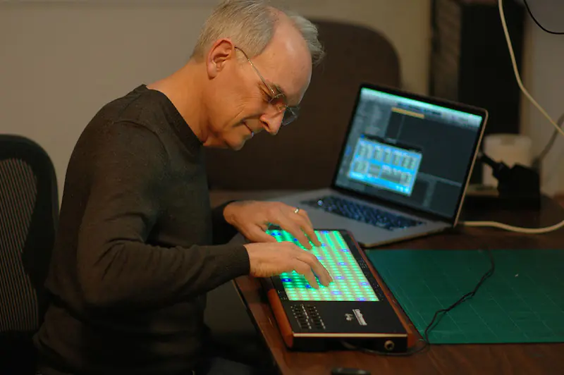 Roger Linn with a prototype LinnStrument (image via Cool Hunting)